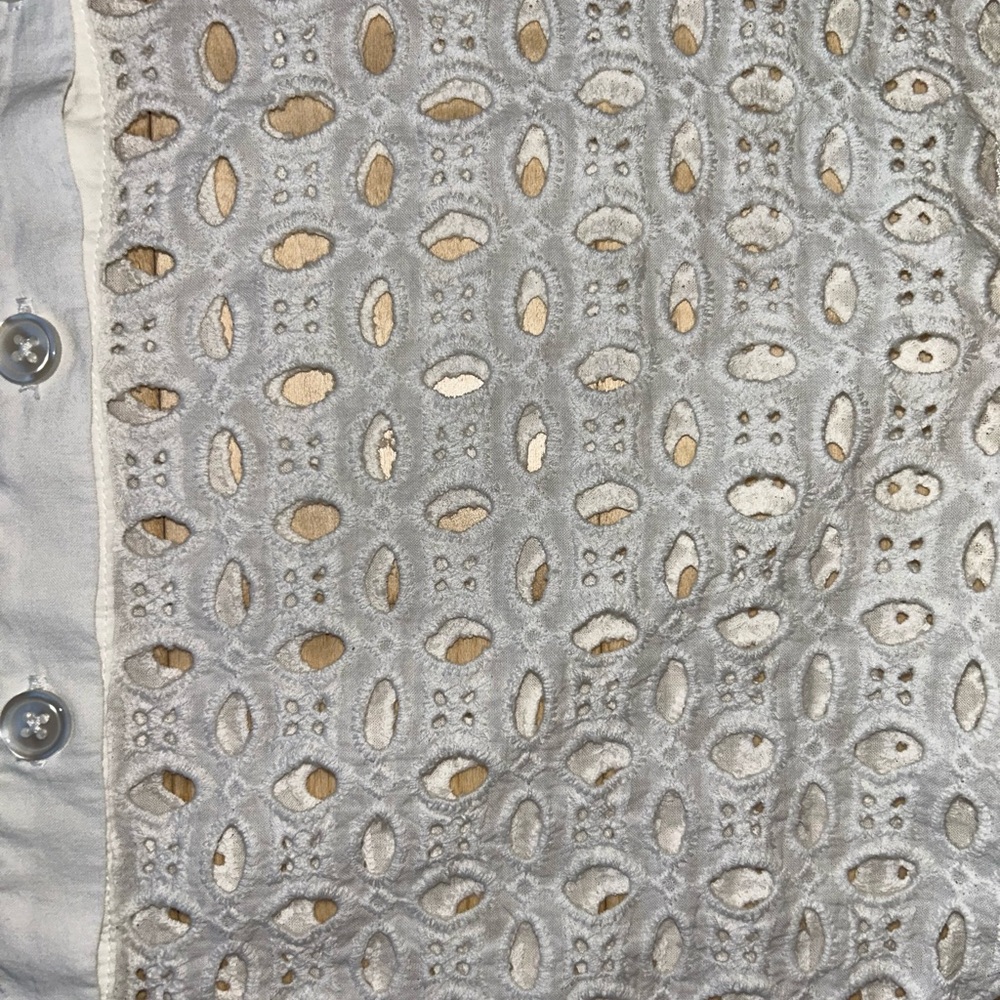 Evereve Women’s Willow Cutwork White Eyelet 100% Cotton Shirt Size Small - Picture 9 of 15